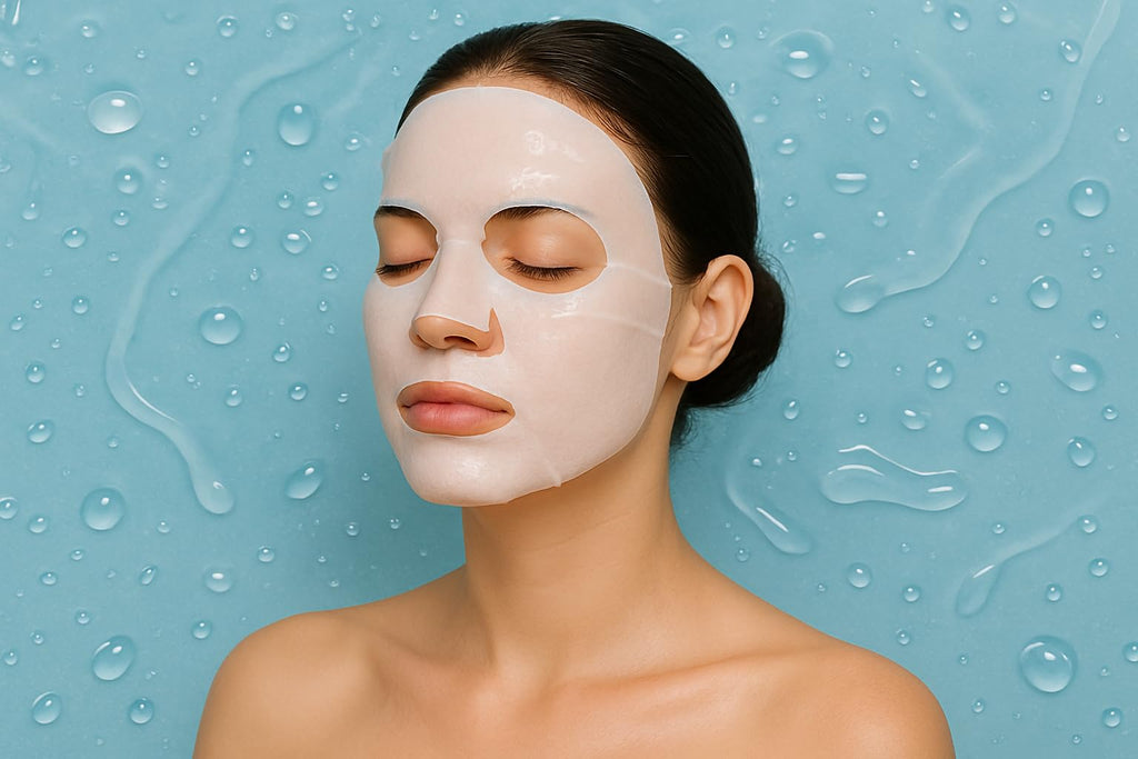 ZHIYEON Aloe Hyaluronic Acid Deep Hydrating Facial Mask, 30ml Sheet Mask with Aloe Vera, Peppermint, Centella Asiatica Extract for Moisturizing, Refreshing, Soothing Dry Skin, Pack of 5
