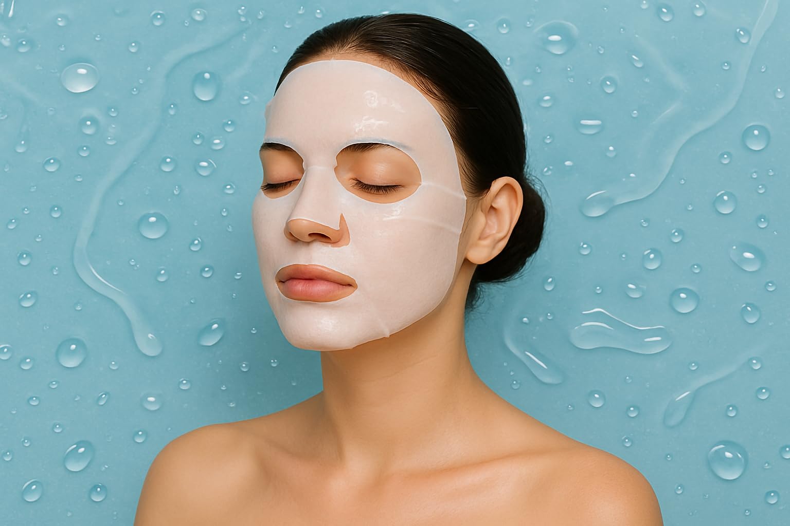 ZHIYEON Aloe Hyaluronic Acid Deep Hydrating Facial Mask, 30ml Sheet Mask with Aloe Vera, Peppermint, Centella Asiatica Extract for Moisturizing, Refreshing, Soothing Dry Skin, Pack of 5