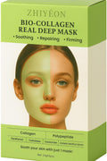 ZHIYEON Bio-Collagen Real Deep Mask, Soothing Hydrogel Sheet, 24g, With Polypeptide and Centella Asiatica Extract, 60 Minutes Treatment, Pack of 5