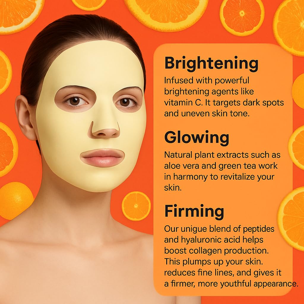 ZHIYEON Bio-Collagen Real Deep Mask, 24g, With Vitamin C and Hyaluronate, Brightening and Firming Face Sheet Mask, 60 Minutes Treatment, Pack of 5