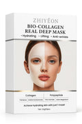 ZHIYEON Bio-Collagen Real Deep Mask, Hydrating Anti-Wrinkle Face Mask with Polypeptide, Trehalose, Sodium Hyaluronate, 24g, Pack of 5