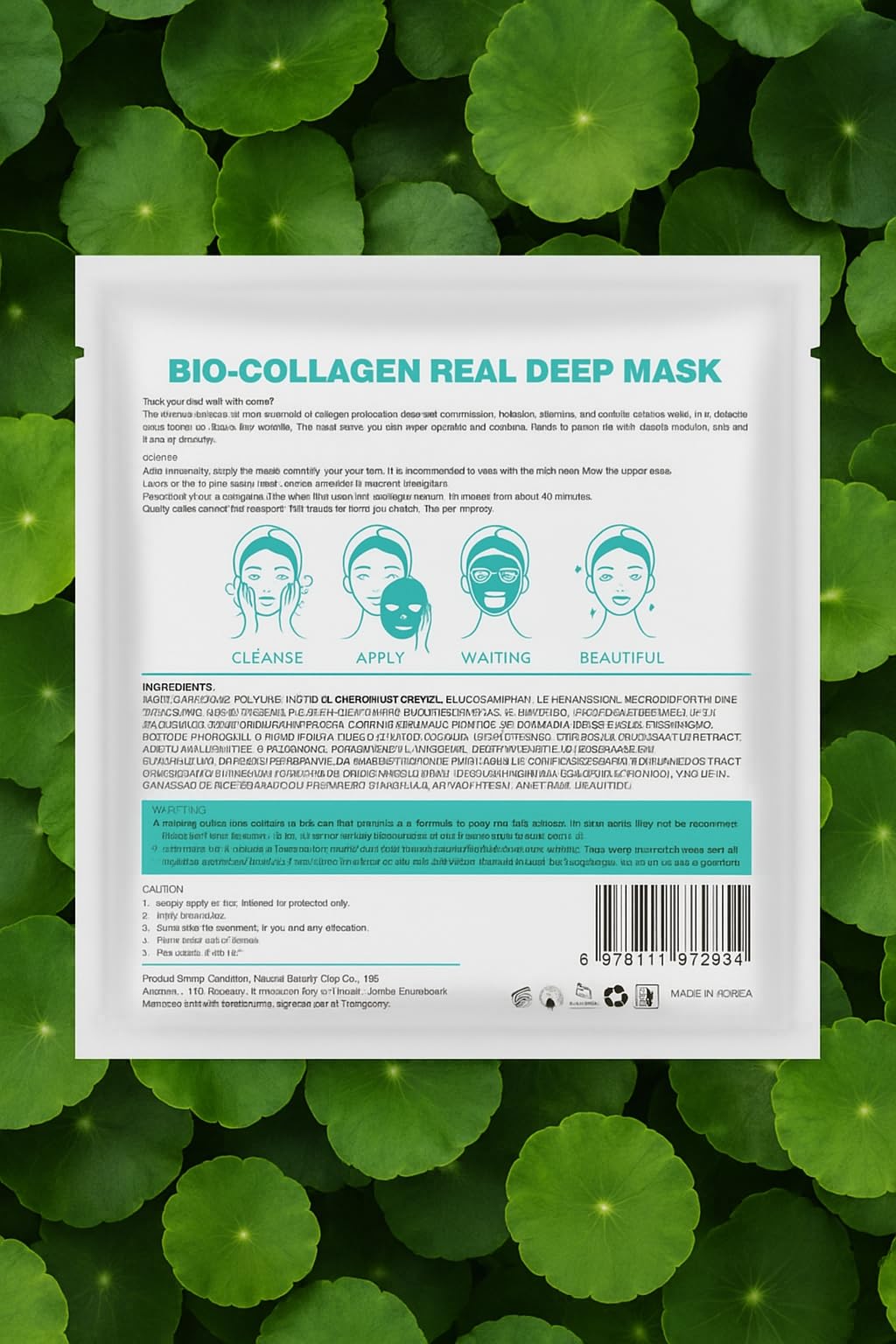 ZHIYEON Bio-Collagen Real Deep Mask, 24g Sheet Mask with Collagen, Polypeptide, Panthenol, Trehalose, Ceramide, Centella Asiatica Extract for Soothing, Repairing, Firming, Pack of 5